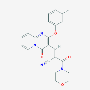 molecular formula C23H20N4O4 B11585320 (2E)-3-[2-(3-methylphenoxy)-4-oxo-4H-pyrido[1,2-a]pyrimidin-3-yl]-2-(morpholin-4-ylcarbonyl)prop-2-enenitrile 