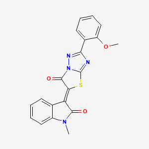 molecular formula C20H14N4O3S B11585331 (3Z)-3-[2-(2-methoxyphenyl)-6-oxo[1,3]thiazolo[3,2-b][1,2,4]triazol-5(6H)-ylidene]-1-methyl-1,3-dihydro-2H-indol-2-one 