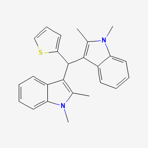 molecular formula C25H24N2S B11585346 3,3'-(thiophen-2-ylmethanediyl)bis(1,2-dimethyl-1H-indole) 