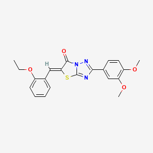 molecular formula C21H19N3O4S B11585347 (5Z)-2-(3,4-dimethoxyphenyl)-5-(2-ethoxybenzylidene)[1,3]thiazolo[3,2-b][1,2,4]triazol-6(5H)-one 