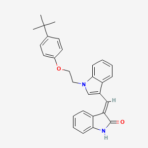 molecular formula C29H28N2O2 B11585382 (3E)-3-({1-[2-(4-tert-butylphenoxy)ethyl]-1H-indol-3-yl}methylidene)-1,3-dihydro-2H-indol-2-one 