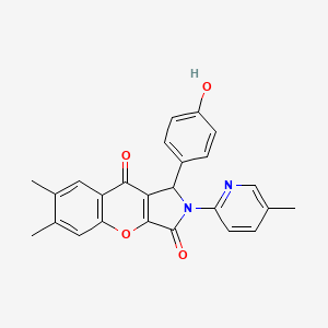 molecular formula C25H20N2O4 B11585406 1-(4-Hydroxyphenyl)-6,7-dimethyl-2-(5-methylpyridin-2-yl)-1,2-dihydrochromeno[2,3-c]pyrrole-3,9-dione 