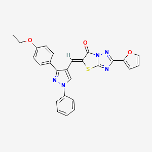 (5Z)-5-{[3-(4-ethoxyphenyl)-1-phenyl-1H-pyrazol-4-yl]methylidene}-2-(furan-2-yl)[1,3]thiazolo[3,2-b][1,2,4]triazol-6(5H)-one