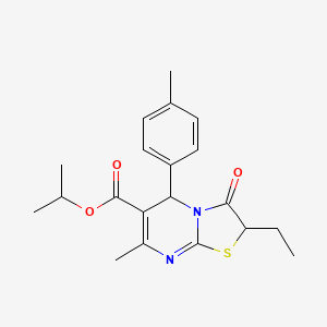 propan-2-yl 2-ethyl-7-methyl-5-(4-methylphenyl)-3-oxo-2,3-dihydro-5H-[1,3]thiazolo[3,2-a]pyrimidine-6-carboxylate