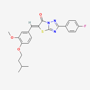 molecular formula C23H22FN3O3S B11585497 (5Z)-2-(4-fluorophenyl)-5-[3-methoxy-4-(3-methylbutoxy)benzylidene][1,3]thiazolo[3,2-b][1,2,4]triazol-6(5H)-one 