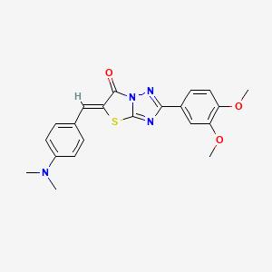 molecular formula C21H20N4O3S B11585501 (5Z)-2-(3,4-dimethoxyphenyl)-5-[4-(dimethylamino)benzylidene][1,3]thiazolo[3,2-b][1,2,4]triazol-6(5H)-one 