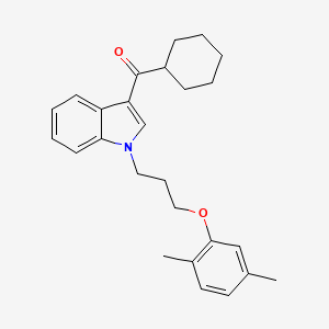 molecular formula C26H31NO2 B11585529 cyclohexyl{1-[3-(2,5-dimethylphenoxy)propyl]-1H-indol-3-yl}methanone 