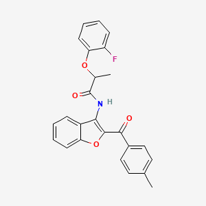 molecular formula C25H20FNO4 B11585554 2-(2-fluorophenoxy)-N-[2-(4-methylbenzoyl)-1-benzofuran-3-yl]propanamide 