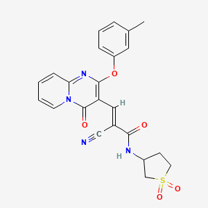 (E)-2-cyano-N-(1,1-dioxothiolan-3-yl)-3-[2-(3-methylphenoxy)-4-oxopyrido[1,2-a]pyrimidin-3-yl]prop-2-enamide