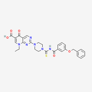 2-[4-({[3-(Benzyloxy)phenyl]carbonyl}carbamothioyl)piperazin-1-yl]-8-ethyl-5-oxo-5,8-dihydropyrido[2,3-d]pyrimidine-6-carboxylic acid