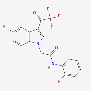 molecular formula C18H11BrF4N2O2 B11585633 2-[5-bromo-3-(trifluoroacetyl)-1H-indol-1-yl]-N-(2-fluorophenyl)acetamide 