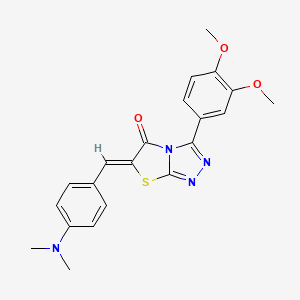 molecular formula C21H20N4O3S B11585636 (6Z)-3-(3,4-dimethoxyphenyl)-6-[4-(dimethylamino)benzylidene][1,3]thiazolo[2,3-c][1,2,4]triazol-5(6H)-one 