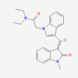 N,N-diethyl-2-{3-[(E)-(1-methyl-2-oxo-1,2-dihydro-3H-indol-3-ylidene)methyl]-1H-indol-1-yl}acetamide