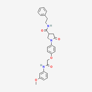 1-(4-{[(3-Methoxyphenyl)carbamoyl]methoxy}phenyl)-5-oxo-N-(2-phenylethyl)pyrrolidine-3-carboxamide