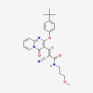 (2E)-3-[2-(4-tert-butylphenoxy)-4-oxo-4H-pyrido[1,2-a]pyrimidin-3-yl]-2-cyano-N-(3-methoxypropyl)prop-2-enamide