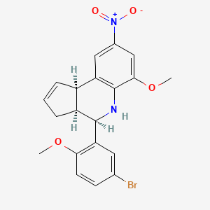 molecular formula C20H19BrN2O4 B11585735 (3aS,4R,9bR)-4-(5-bromo-2-methoxyphenyl)-6-methoxy-8-nitro-3a,4,5,9b-tetrahydro-3H-cyclopenta[c]quinoline 