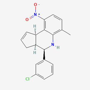 molecular formula C19H17ClN2O2 B11585738 (3aS,4R,9bR)-4-(3-chlorophenyl)-6-methyl-9-nitro-3a,4,5,9b-tetrahydro-3H-cyclopenta[c]quinoline 