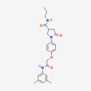 molecular formula C24H29N3O4 B11585763 1-(4-{[(3,5-Dimethylphenyl)carbamoyl]methoxy}phenyl)-5-oxo-N-propylpyrrolidine-3-carboxamide 