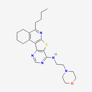 8-butyl-N-(2-morpholin-4-ylethyl)-11-thia-9,14,16-triazatetracyclo[8.7.0.02,7.012,17]heptadeca-1,7,9,12,14,16-hexaen-13-amine