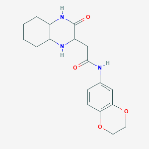 molecular formula C18H23N3O4 B11585808 N-(2,3-dihydro-1,4-benzodioxin-6-yl)-2-(3-oxodecahydroquinoxalin-2-yl)acetamide 