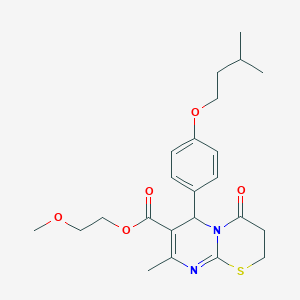 2-methoxyethyl 8-methyl-6-[4-(3-methylbutoxy)phenyl]-4-oxo-3,4-dihydro-2H,6H-pyrimido[2,1-b][1,3]thiazine-7-carboxylate