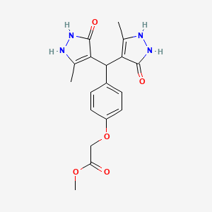 methyl {4-[bis(5-hydroxy-3-methyl-1H-pyrazol-4-yl)methyl]phenoxy}acetate