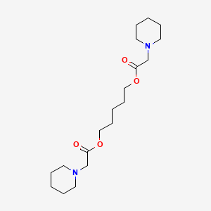 molecular formula C19H34N2O4 B11585842 5-{[2-(Piperidin-1-YL)acetyl]oxy}pentyl 2-(piperidin-1-YL)acetate 