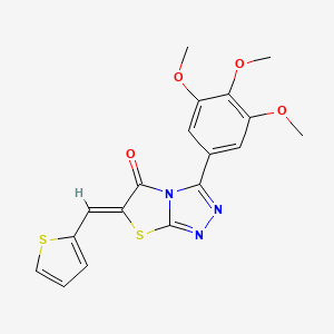 (6Z)-6-(thiophen-2-ylmethylidene)-3-(3,4,5-trimethoxyphenyl)[1,3]thiazolo[2,3-c][1,2,4]triazol-5(6H)-one