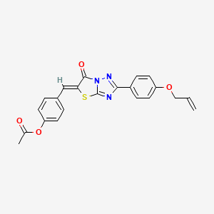 4-[(Z)-{6-oxo-2-[4-(prop-2-en-1-yloxy)phenyl][1,3]thiazolo[3,2-b][1,2,4]triazol-5(6H)-ylidene}methyl]phenyl acetate