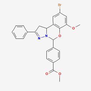 Methyl 4-(9-bromo-7-methoxy-2-phenyl-1,10b-dihydropyrazolo[1,5-c][1,3]benzoxazin-5-yl)benzoate