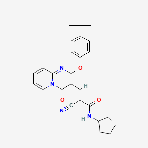 (2E)-3-[2-(4-tert-butylphenoxy)-4-oxo-4H-pyrido[1,2-a]pyrimidin-3-yl]-2-cyano-N-cyclopentylprop-2-enamide