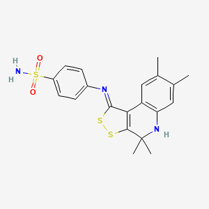 4-{[(1Z)-4,4,7,8-tetramethyl-4,5-dihydro-1H-[1,2]dithiolo[3,4-c]quinolin-1-ylidene]amino}benzenesulfonamide