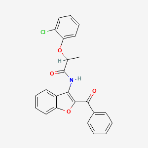 molecular formula C24H18ClNO4 B11585923 N-(2-benzoyl-1-benzofuran-3-yl)-2-(2-chlorophenoxy)propanamide 