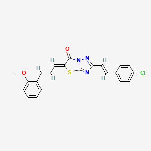 molecular formula C22H16ClN3O2S B11585941 (5Z)-2-[(E)-2-(4-chlorophenyl)ethenyl]-5-[(2E)-3-(2-methoxyphenyl)prop-2-en-1-ylidene][1,3]thiazolo[3,2-b][1,2,4]triazol-6(5H)-one 