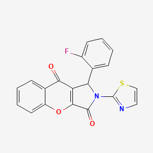 molecular formula C20H11FN2O3S B11585947 1-(2-Fluorophenyl)-2-(1,3-thiazol-2-yl)-1,2-dihydrochromeno[2,3-c]pyrrole-3,9-dione 