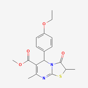 molecular formula C18H20N2O4S B11585948 methyl 5-(4-ethoxyphenyl)-2,7-dimethyl-3-oxo-2,3-dihydro-5H-[1,3]thiazolo[3,2-a]pyrimidine-6-carboxylate 