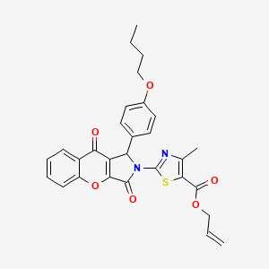 molecular formula C29H26N2O6S B11585952 prop-2-en-1-yl 2-[1-(4-butoxyphenyl)-3,9-dioxo-3,9-dihydrochromeno[2,3-c]pyrrol-2(1H)-yl]-4-methyl-1,3-thiazole-5-carboxylate 