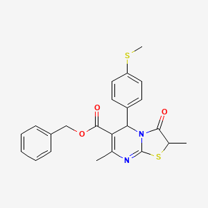 benzyl 2,7-dimethyl-5-[4-(methylsulfanyl)phenyl]-3-oxo-2H,3H,5H-[1,3]thiazolo[3,2-a]pyrimidine-6-carboxylate