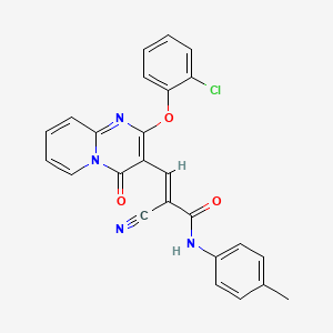 molecular formula C25H17ClN4O3 B11585973 (2E)-3-[2-(2-chlorophenoxy)-4-oxo-4H-pyrido[1,2-a]pyrimidin-3-yl]-2-cyano-N-(4-methylphenyl)prop-2-enamide 