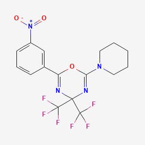 2-(3-nitrophenyl)-6-(piperidin-1-yl)-4,4-bis(trifluoromethyl)-4H-1,3,5-oxadiazine