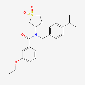 molecular formula C23H29NO4S B11586037 N-(1,1-dioxidotetrahydrothiophen-3-yl)-3-ethoxy-N-[4-(propan-2-yl)benzyl]benzamide 