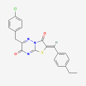 molecular formula C21H16ClN3O2S B11586039 (2Z)-6-(4-chlorobenzyl)-2-(4-ethylbenzylidene)-7H-[1,3]thiazolo[3,2-b][1,2,4]triazine-3,7(2H)-dione 