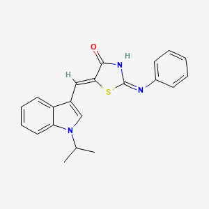 (2E,5Z)-2-(phenylimino)-5-{[1-(propan-2-yl)-1H-indol-3-yl]methylidene}-1,3-thiazolidin-4-one