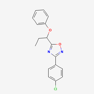 molecular formula C17H15ClN2O2 B11586066 3-(4-Chlorophenyl)-5-(1-phenoxypropyl)-1,2,4-oxadiazole 