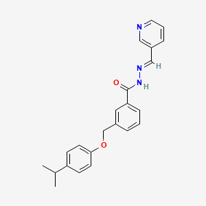 molecular formula C23H23N3O2 B11586097 3-[(4-isopropylphenoxy)methyl]-N'-(3-pyridinylmethylene)benzohydrazide 