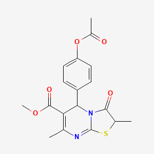 molecular formula C18H18N2O5S B11586111 methyl 5-[4-(acetyloxy)phenyl]-2,7-dimethyl-3-oxo-2,3-dihydro-5H-[1,3]thiazolo[3,2-a]pyrimidine-6-carboxylate 