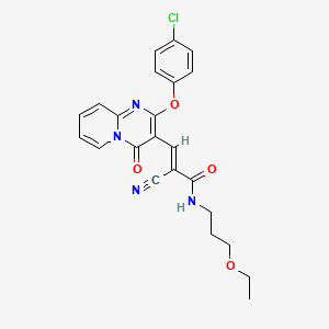 molecular formula C23H21ClN4O4 B11586121 (2E)-3-[2-(4-chlorophenoxy)-4-oxo-4H-pyrido[1,2-a]pyrimidin-3-yl]-2-cyano-N-(3-ethoxypropyl)prop-2-enamide 