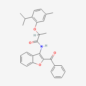 2-[5-methyl-2-(propan-2-yl)phenoxy]-N-[2-(phenylcarbonyl)-1-benzofuran-3-yl]propanamide