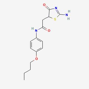 molecular formula C15H19N3O3S B11586132 N-(4-butoxyphenyl)-2-(2-imino-4-oxo-1,3-thiazolidin-5-yl)acetamide 