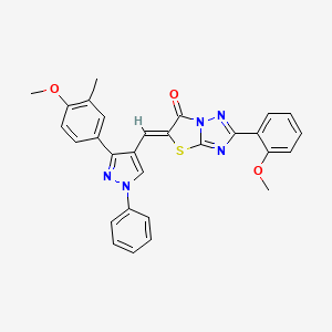 (5Z)-5-{[3-(4-methoxy-3-methylphenyl)-1-phenyl-1H-pyrazol-4-yl]methylene}-2-(2-methoxyphenyl)[1,3]thiazolo[3,2-b][1,2,4]triazol-6(5H)-one